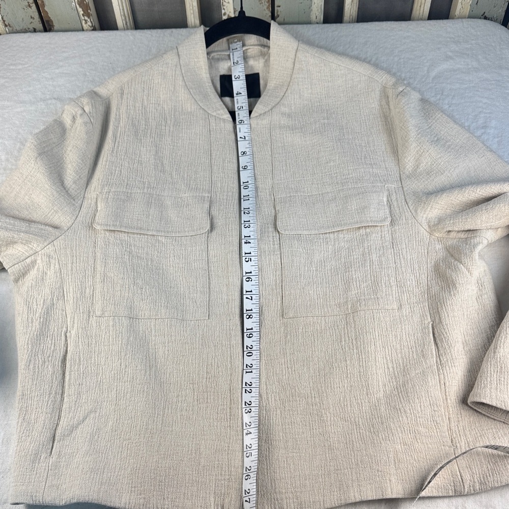 Banana Republic Bella Cotton Linen Light Tan Bomber Jacket XL - Picture 10 of 16